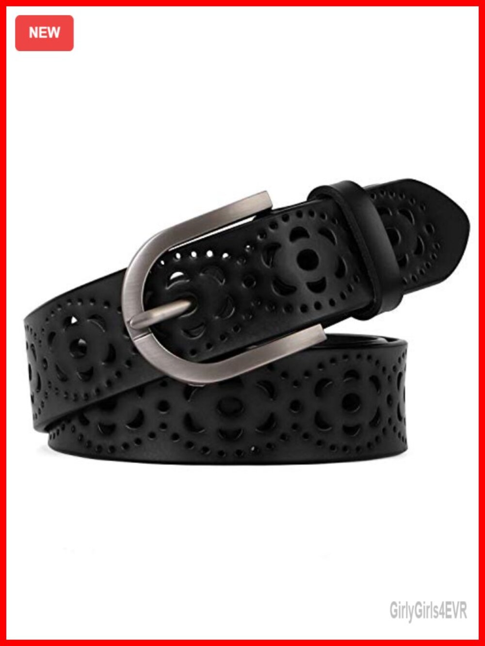 Hollow Genuine Leather Belt Adjustable Waist Casual Jeans Pants